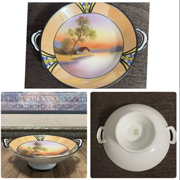 Noritake M Morimura House by the Lake Bowl with Handles - Picture 1 of 16